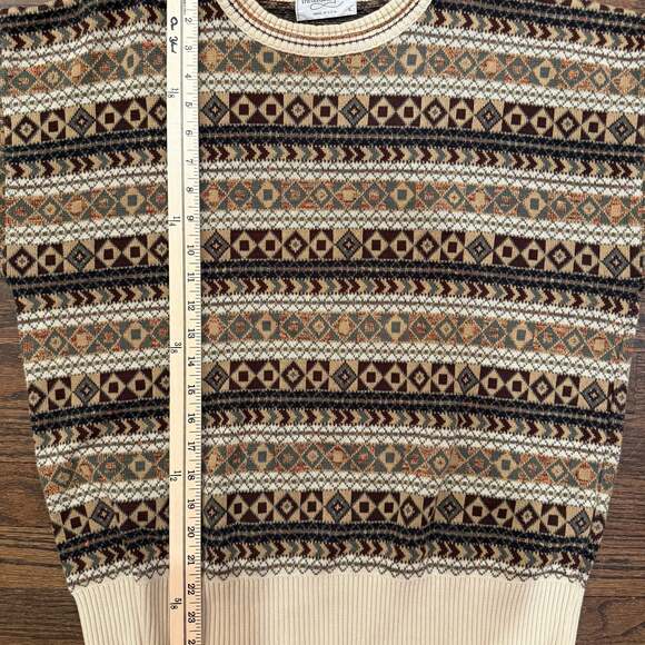 Tricots St. Raphael Vintage Fair Isle Wool Blend Sweater Made in USA Size Large - Picture 4 of 5